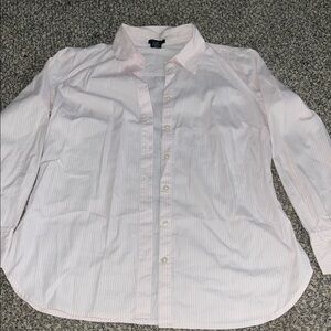 Ann Taylor Pink Striped Button Down Shirt
